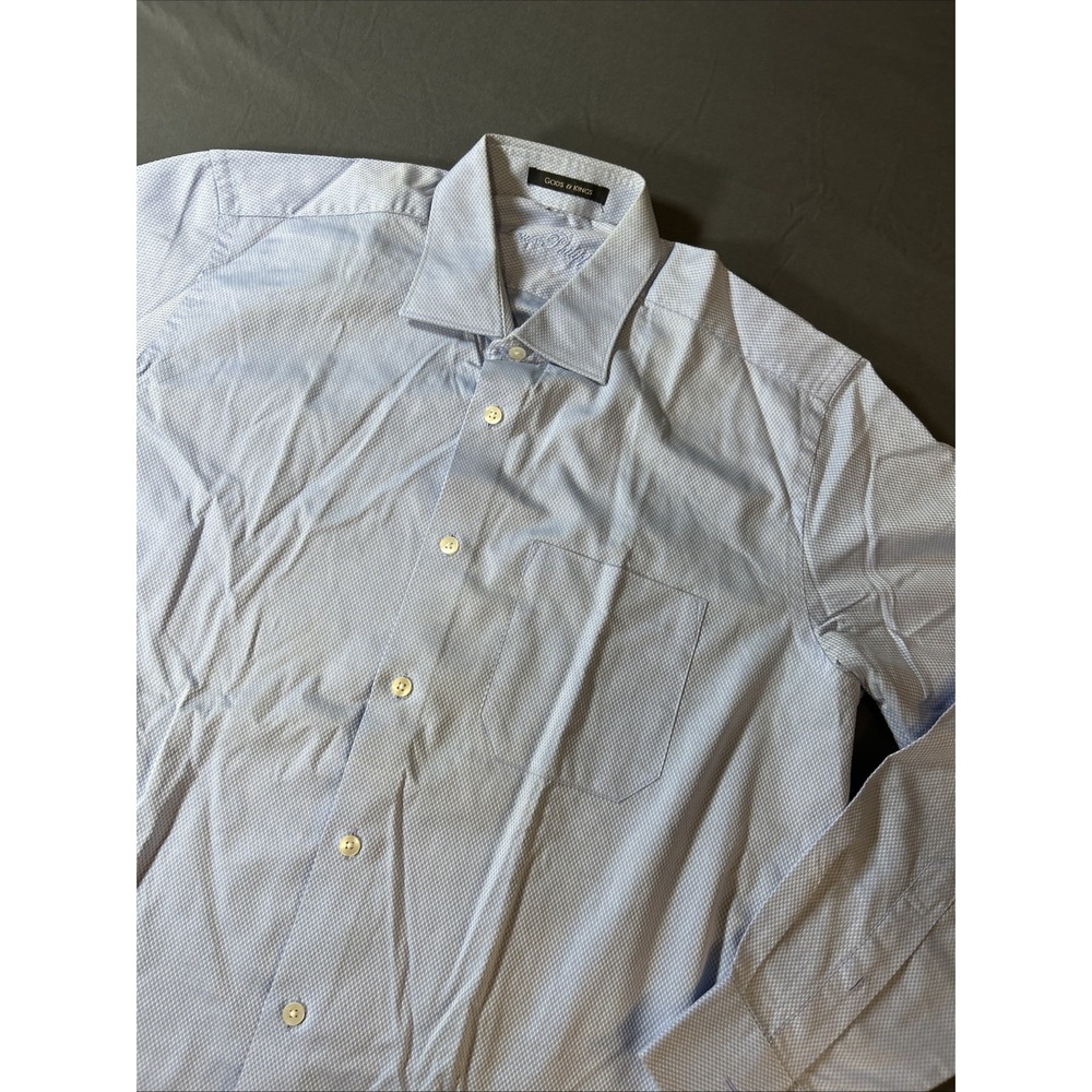 Louie Philipps light blue textured dress shirt featuring a classic spread collar